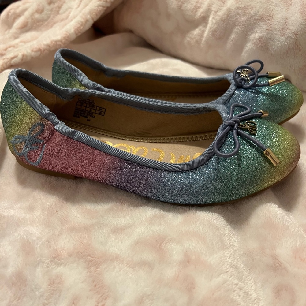 Sam Edelman girls glitter Felicia ballet flats Sz 1